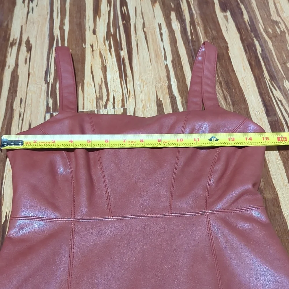 Faux Leather Brown Dress NWT - Picture 4 of 5